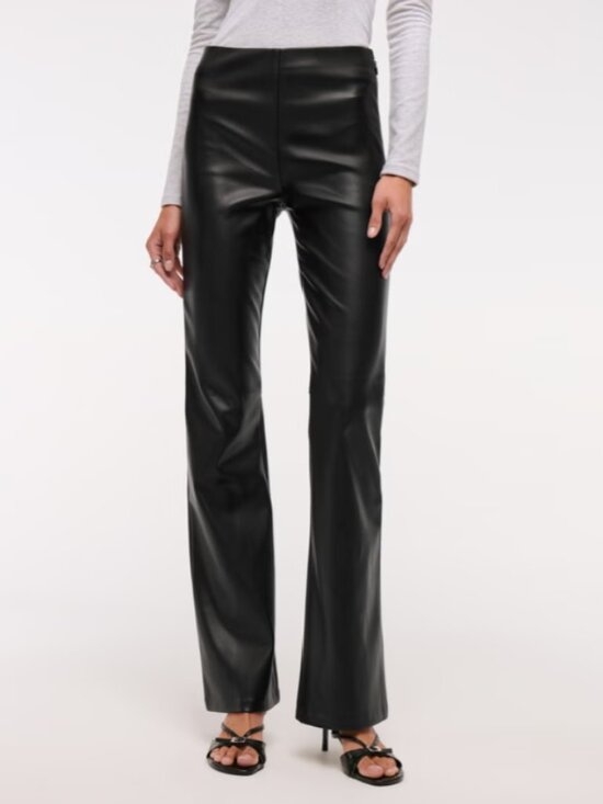 Abercrombie & Fitch Pants - Abercrombie & Fitch High Rise Slim Boot Vegan Leather black Pant VGUC 26S